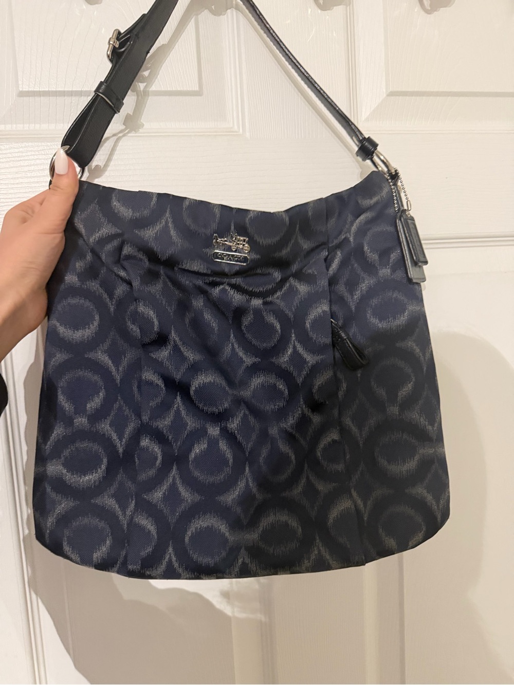 Coach Black Navy Signature Shoulder Bag - Picture 4 of 7